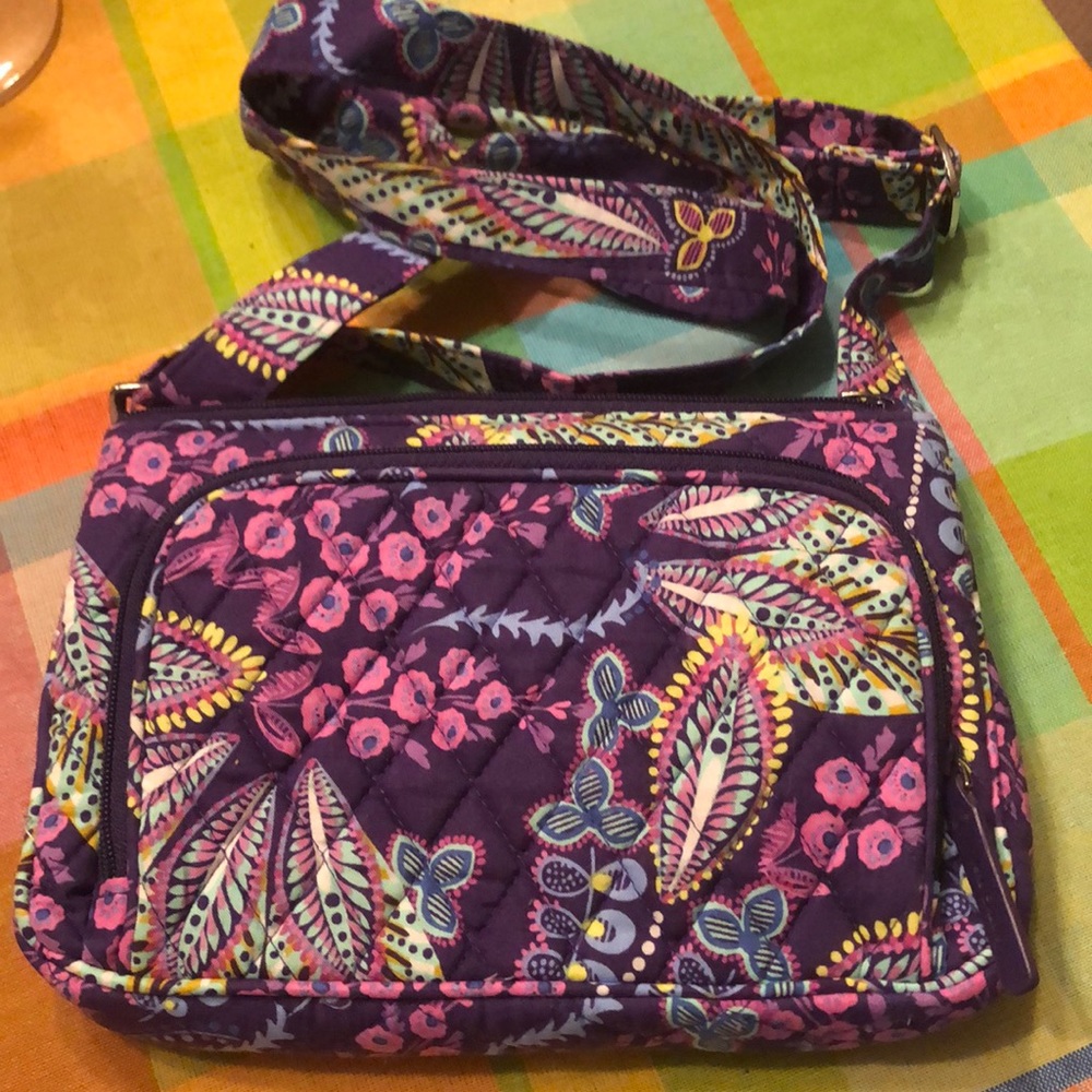 Vera Bradley Batik Leaves Little Hipster Crossbody